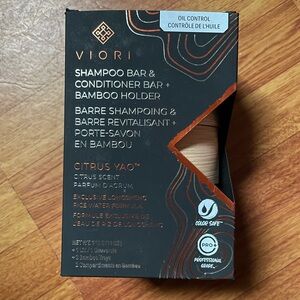 VIORI Citrus Yao Shampoo & Conditioner Bar with Bamboo Holder